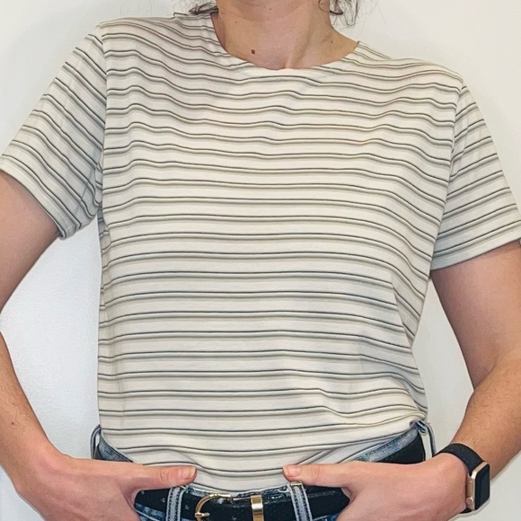 Beige and cream vintage striped T - Picture 3 of 9